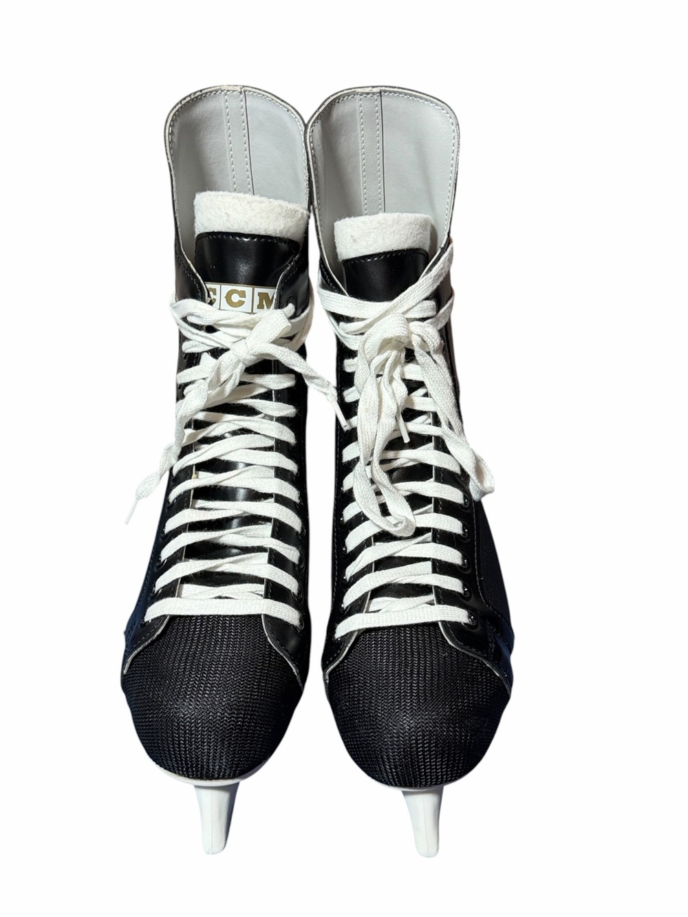 Vintage CCM Champion 90 Ice Hockey Skates Black and White Sz 11